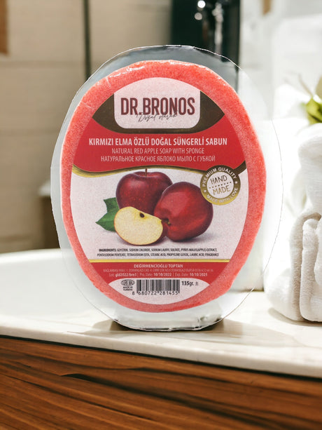 Dr. Bronos | Natural Red Apple Soap with Sponge