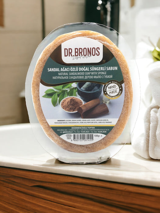 Dr. Bronos | Natural Sandal Wood Soap with Sponge