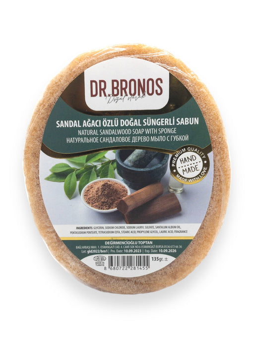 Dr. Bronos | Natural Sandal Wood Soap with Sponge Dr. Bronos Sponge Soap