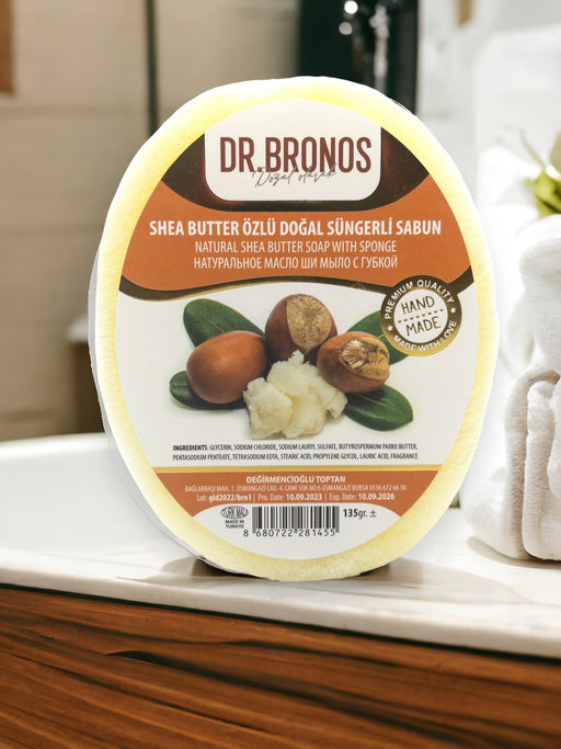 Dr. Bronos | Natural Shea Butter Soap with Sponge Dr. Bronos Sponge Soap