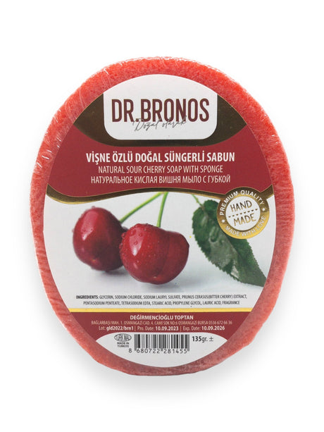 Dr. Bronos | Natural Sour Cherry Soap with Sponge