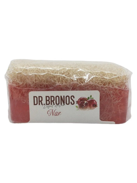 Dr. Bronos | Pomegranate Soap with Natural Pumpkin Loofah Dr. Bronos Natural Fiber Soap