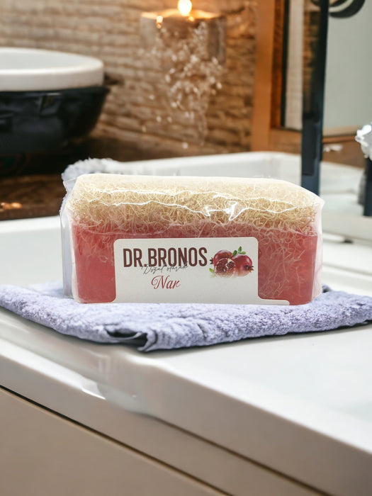 Dr. Bronos | Pomegranate Soap with Natural Pumpkin Loofah
