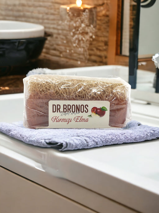Dr. Bronos | Red Apple Soap with Natural Pumpkin Loofah Dr. Bronos Natural Fiber Soap