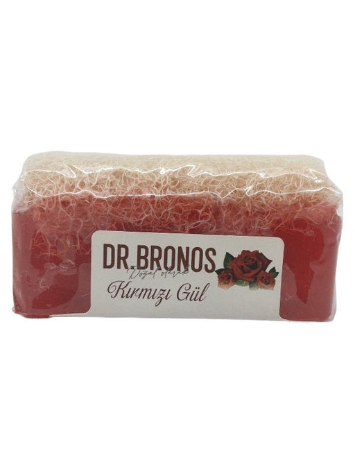 Dr. Bronos | Red Rose Soap with Natural Pumpkin Loofah Dr. Bronos Natural Fiber Soap
