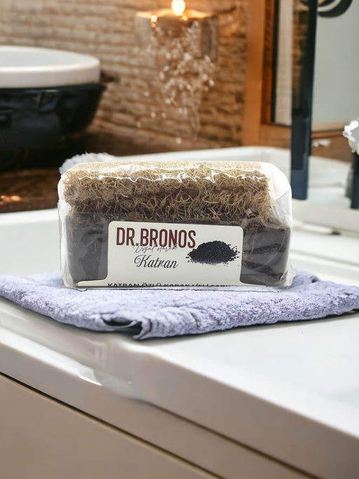 Dr. Bronos | Tar Soap with Natural Pumpkin Loofah Dr. Bronos Natural Fiber Soap