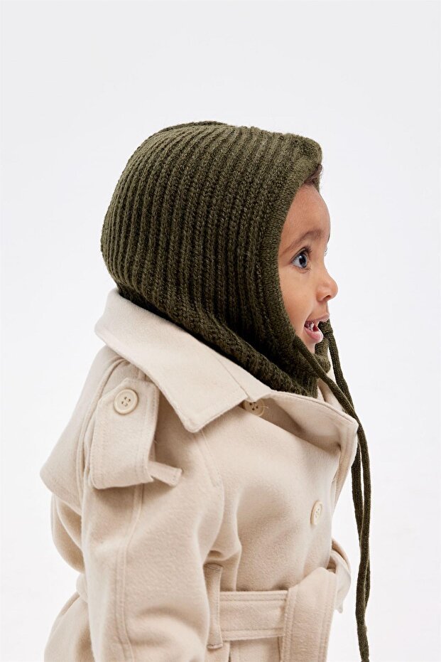 Drawstring Khaki Snow Beanie - Unisex - TryAladdin