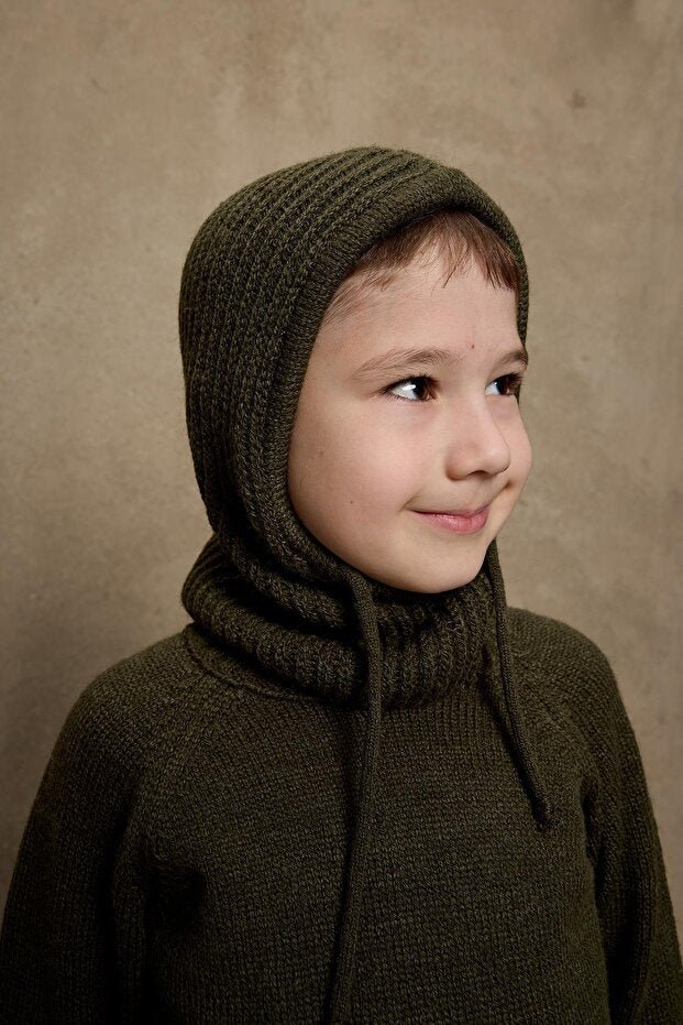 Drawstring Khaki Snow Beanie - Unisex - TryAladdin