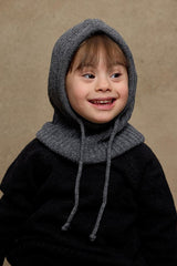 Drawstring Knitted Balaclava - Anthracite - TryAladdin