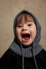 Drawstring Knitted Balaclava - Anthracite - TryAladdin