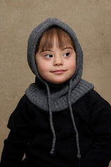 Drawstring Knitted Balaclava - Anthracite - TryAladdin