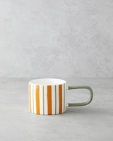 Premium New Bone China Mug - Dark Green Orange