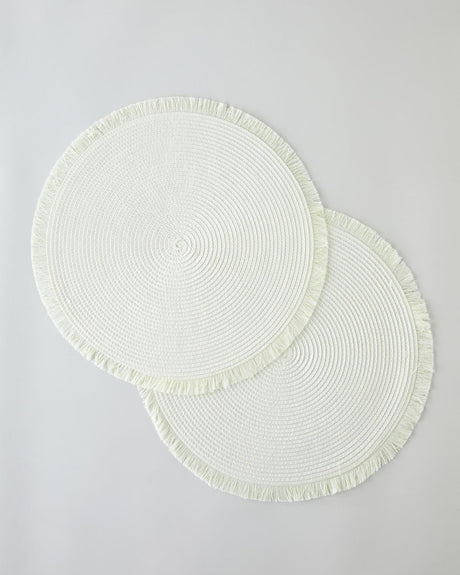 Professional-Grade Polypropylene Placemat Set - 2 Piece - Cream 38cm
