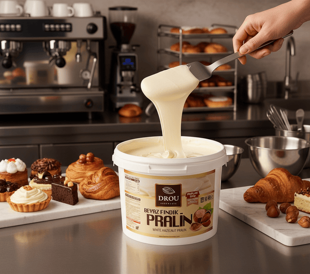 Drou Professional White Hazelnut Praline Paste - Aromatic - 10kg - TryAladdin