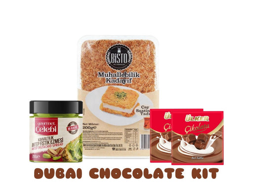 Dubai Chocolate Preparing Kit - Milk Chocolate, Pistachio Butter, Kadayif