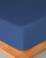 Professional Grade Cotton Fitted Sheet 140x200cm Night Blue