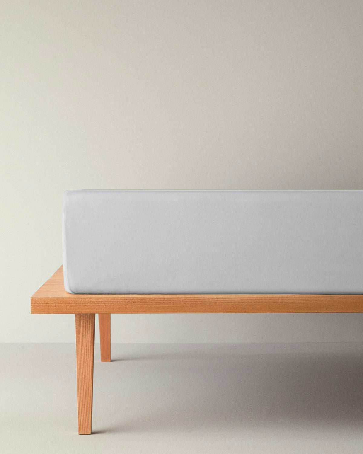 Premium Cotton King Size Fitted Sheet Pebble Stone Color