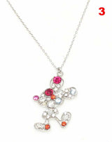 Sterling Silver Cute Mouse Necklace - Zircon Embellished