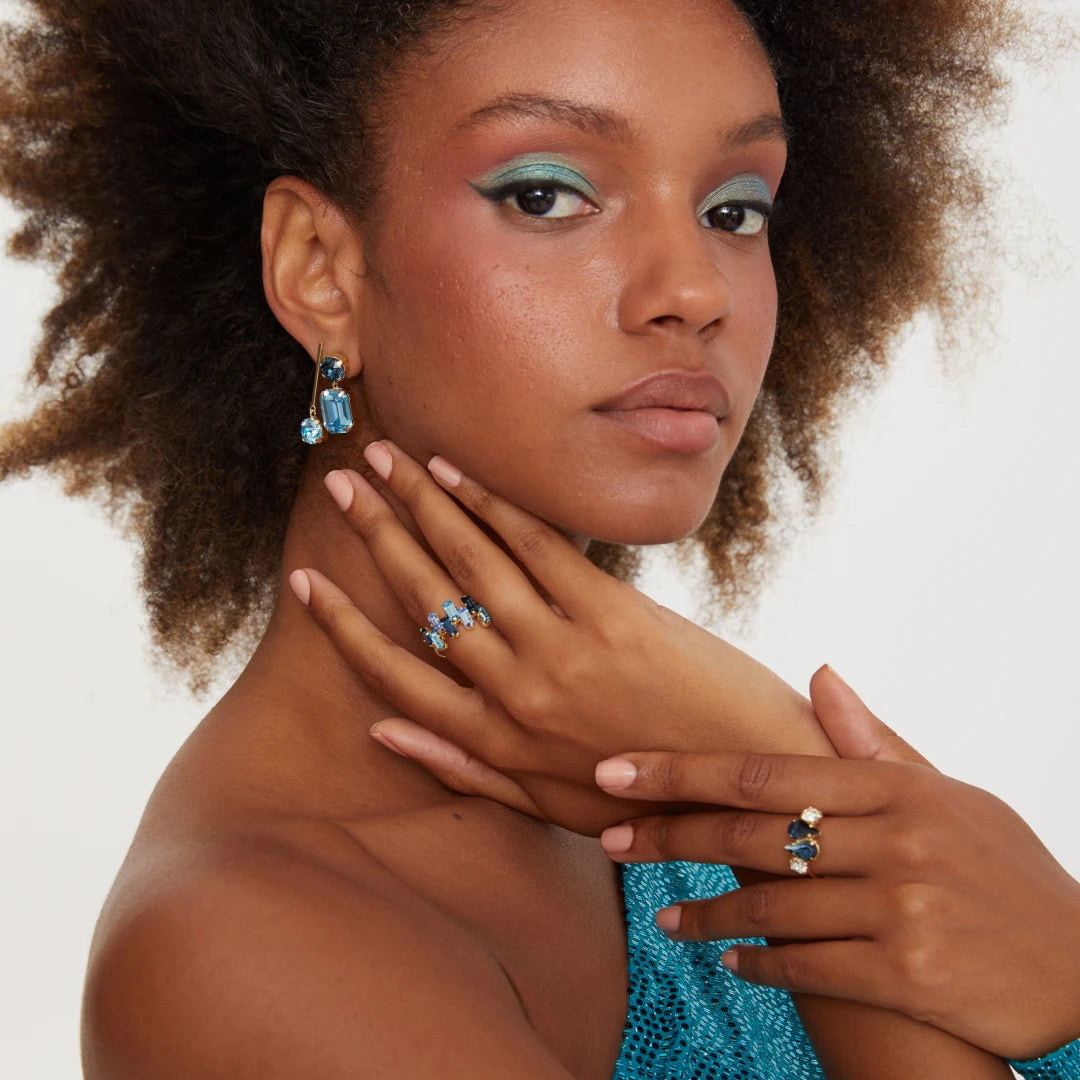 Sterling Silver Cushion Cut Swarovski Crystal Cocktail Ring - Chic Statement