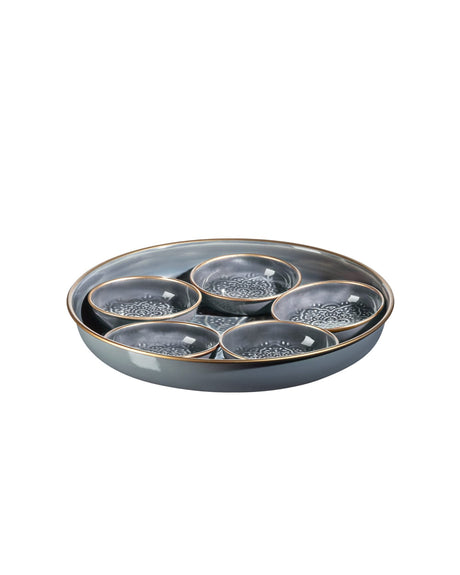 Metal 6-Piece Plate Set - Modern Rosalie Design