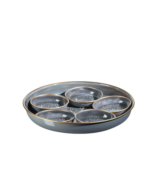 Metal 6-Piece Plate Set - Modern Rosalie Design