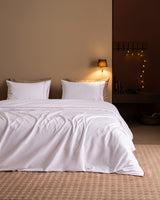 Premium Cotton Double Duvet Cover Set - Embroidered Elegance