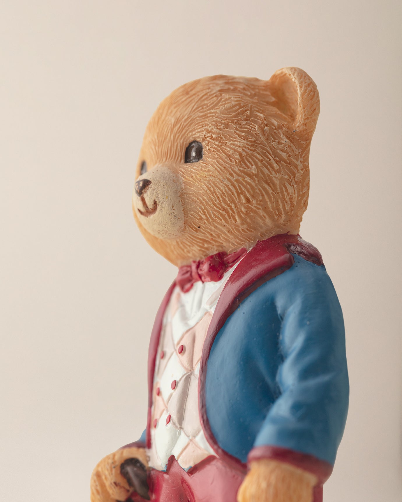 Jolie Bear Refrigerator Magnet - Cute Home Decor Accent - Navy Blue & Burgundy