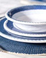 Melamine 18-Piece Dinnerware Set - Blue & White Design