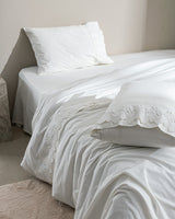 Modena Embroidered 100% Cotton Double Duvet Cover Set