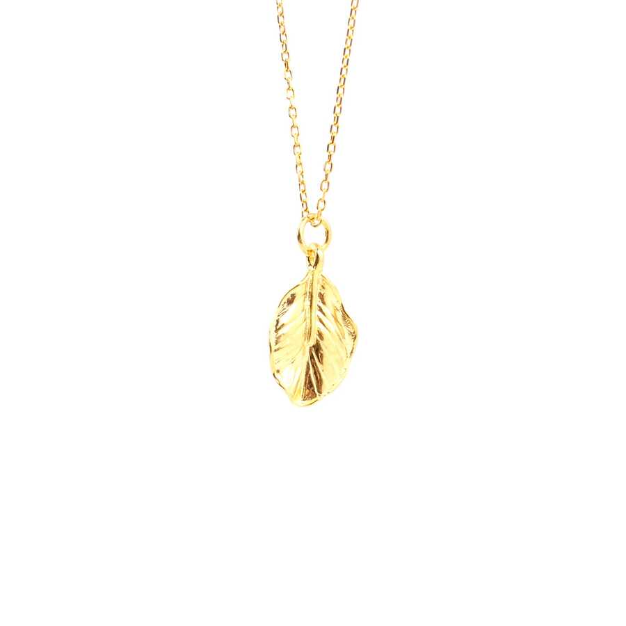 Sterling Silver Leaf Charm Necklace - Delicate Nature Design