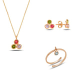 Živá visací sada šperků ze stříbra 925 s krystaly Swarovski