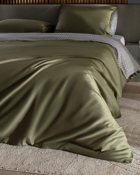 100% Cotton Sateen Single Duvet Cover Set - Printed Dennie Pattern