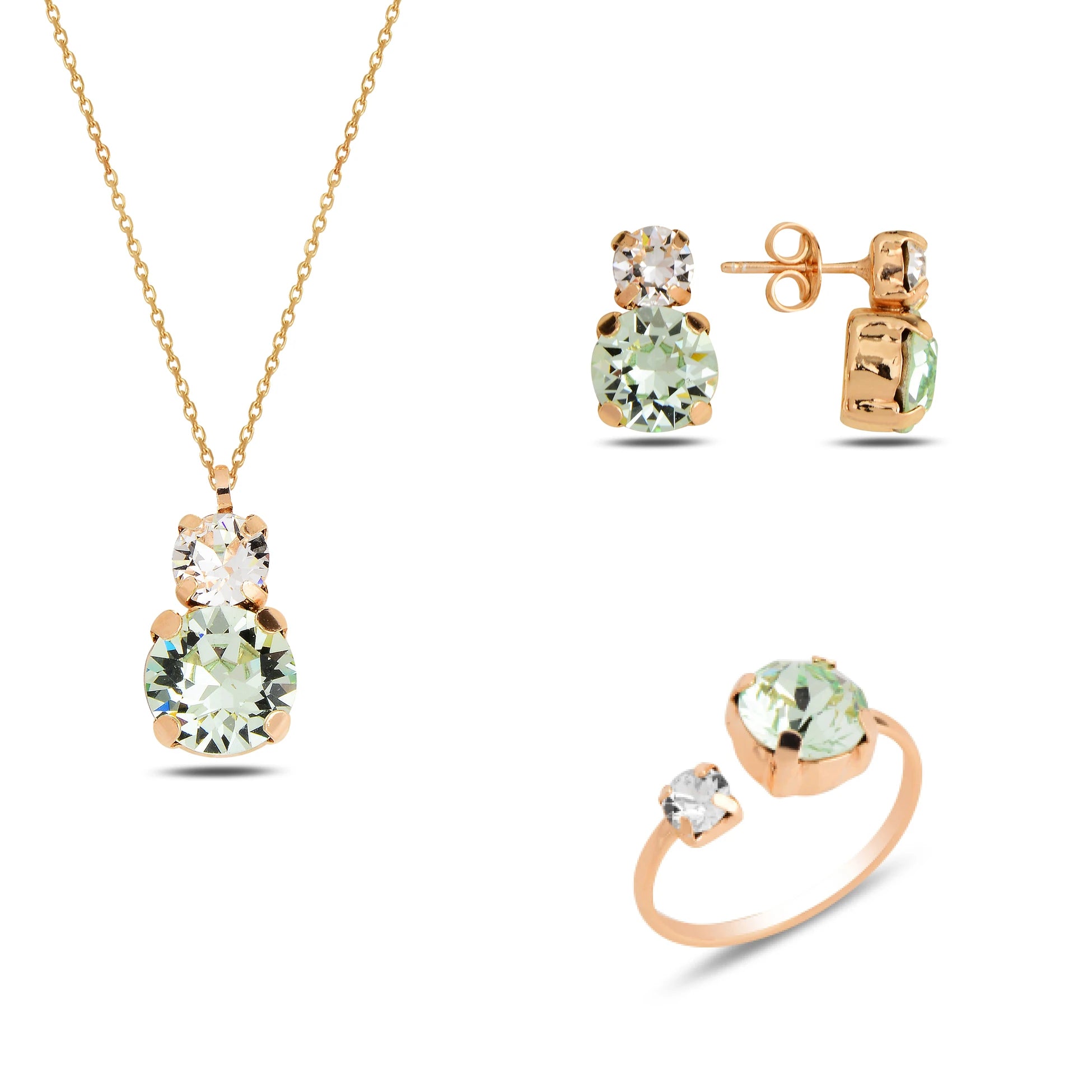 Ensemble de bijoux en argent sterling avec cristaux Swarovski - Élégance sans effort