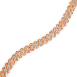 Sterling Silver Orange Zircon Gourmet Chain Bracelet