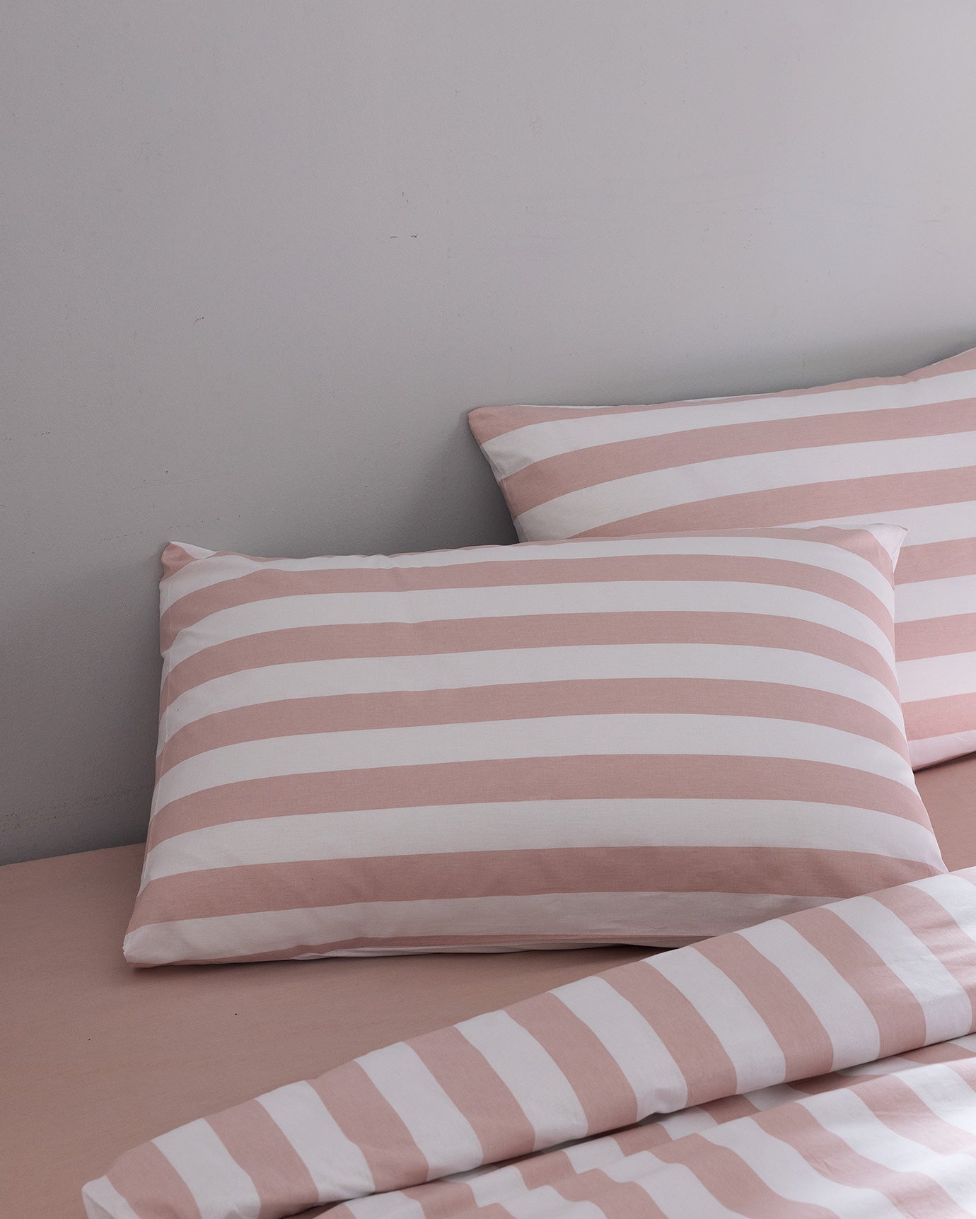 King Size 100% Cotton Ranforce Printed Bedding Set - Blush Pink