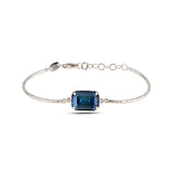 Emerald-Cut Crystal Statement Bracelet - Modern Oval Clasp Design