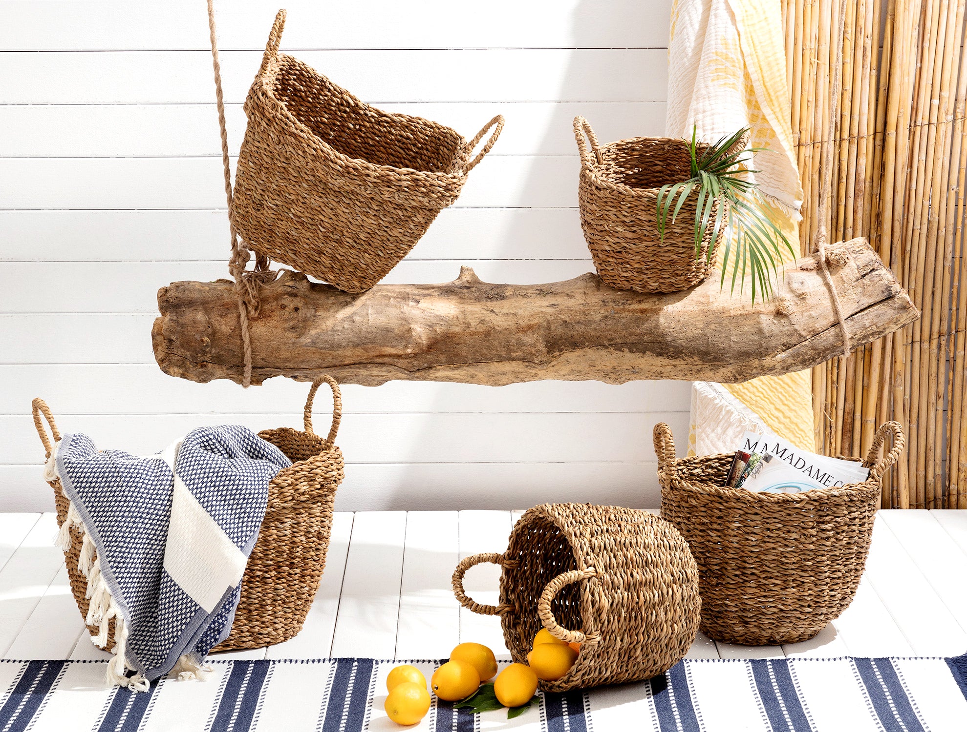Small Natural Wicker Storage Basket for Home Organization