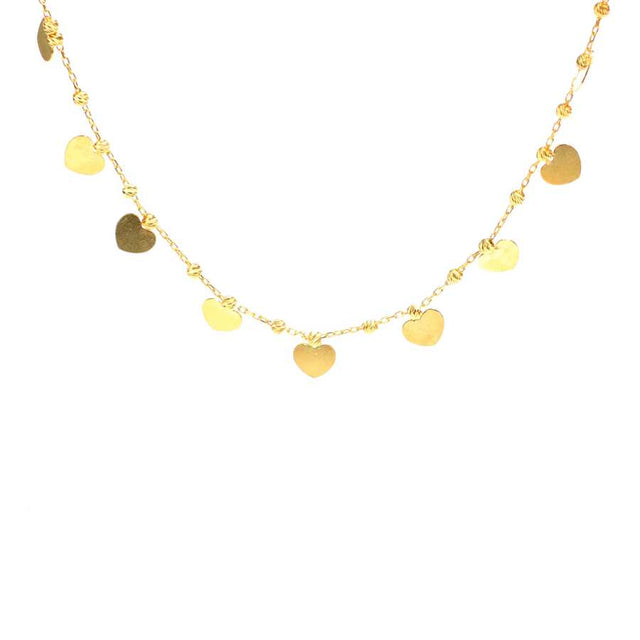 925 Sterling Silver Dainty Ball & Heart Necklace - Everyday Elegance