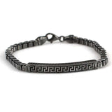 Professional 925 Sterling Silver Greek Pattern Link Bracelet