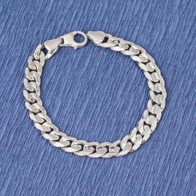 Premium 925 Sterling Silver Patterned Chain Bracelet