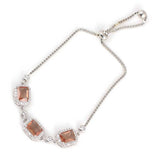 Professional Sterling Silver Rectangular Zultanite Triple Entourage Adjustable Bracelet