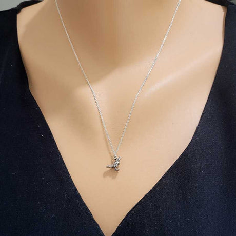 Elegant 925 Sterling Silver Sparrow Bird Necklace