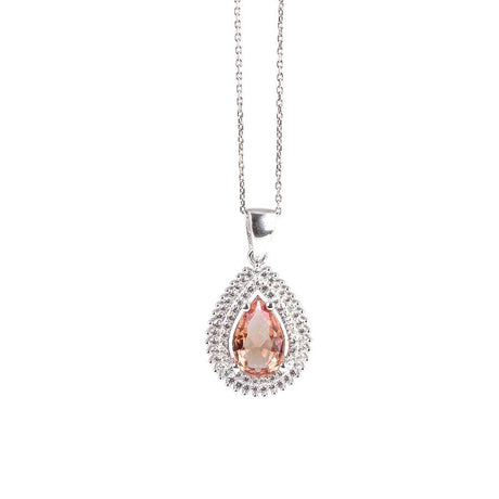 925 Sterling Silver Zultanite & Zircon Teardrop Necklace