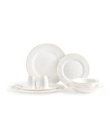 New Bone China 6-Person Dinnerware Set - Elegant White & Gold
