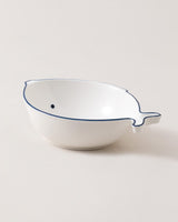 New Bone China Salad Bowl - Coastal Blue & White Design