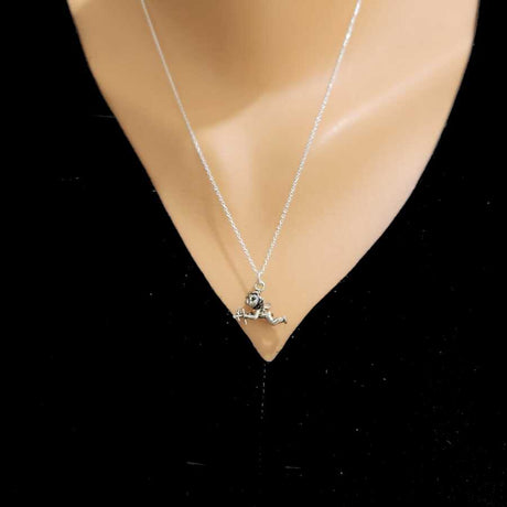 925 Sterling Silver Eros Angel Pendant Necklace - Symbolic Charm