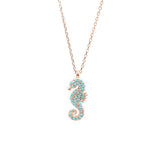 Premium Sterling Silver Turquoise Seahorse Pendant Necklace