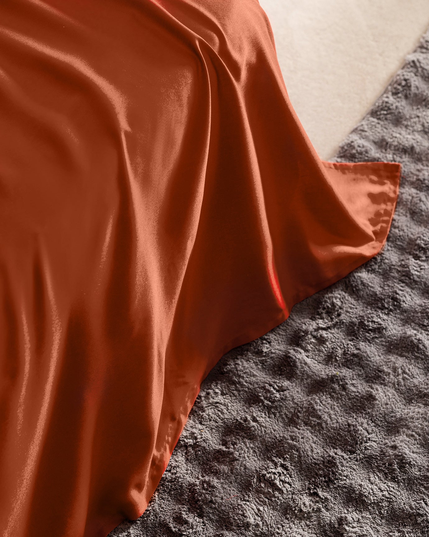 King Size 100% Cotton Sateen Flat Sheet - Orange