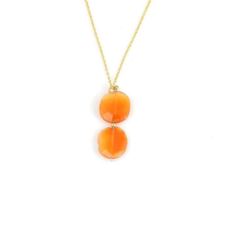 925 Sterling Silver Flat Agate Stone Necklace