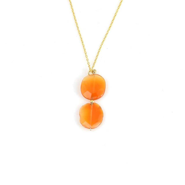 925 Sterling Silver Flat Agate Stone Necklace